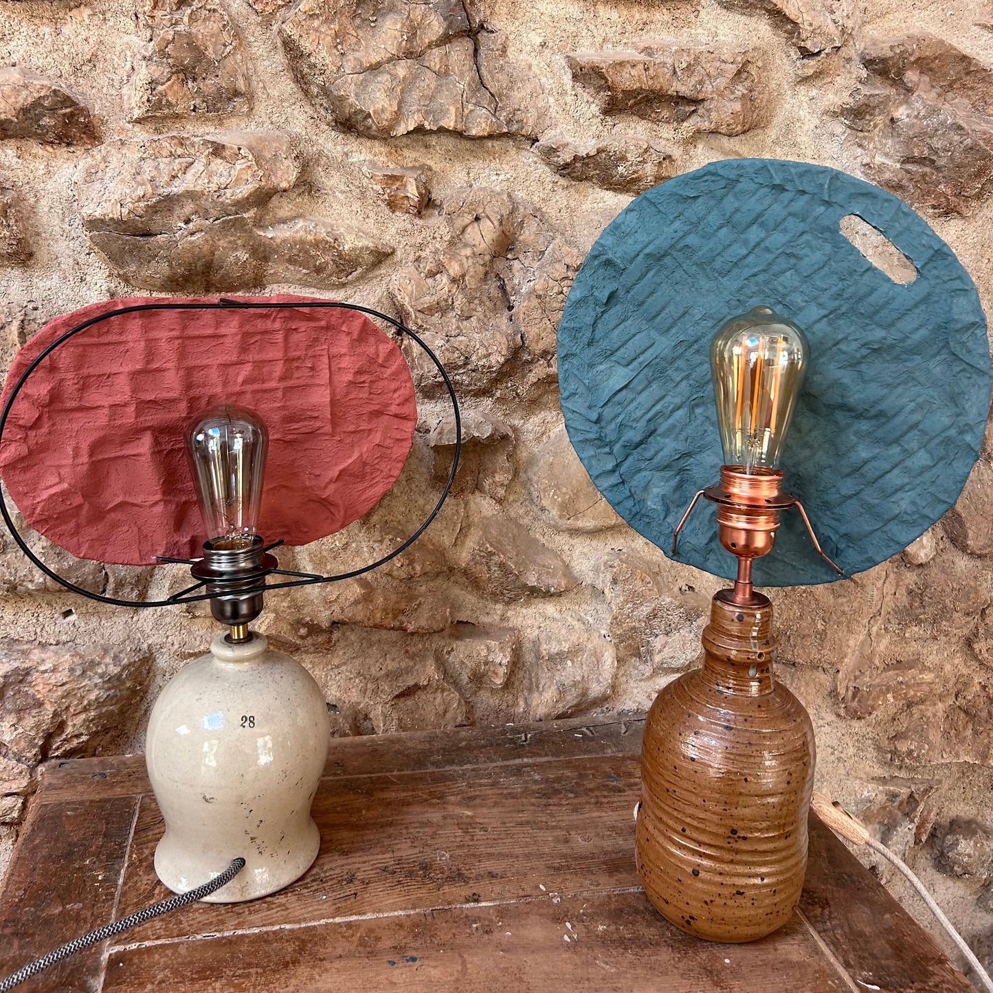 Lampe à poser Pile ou Face Terracotta Collaboration Atelier Joseph et Honoré