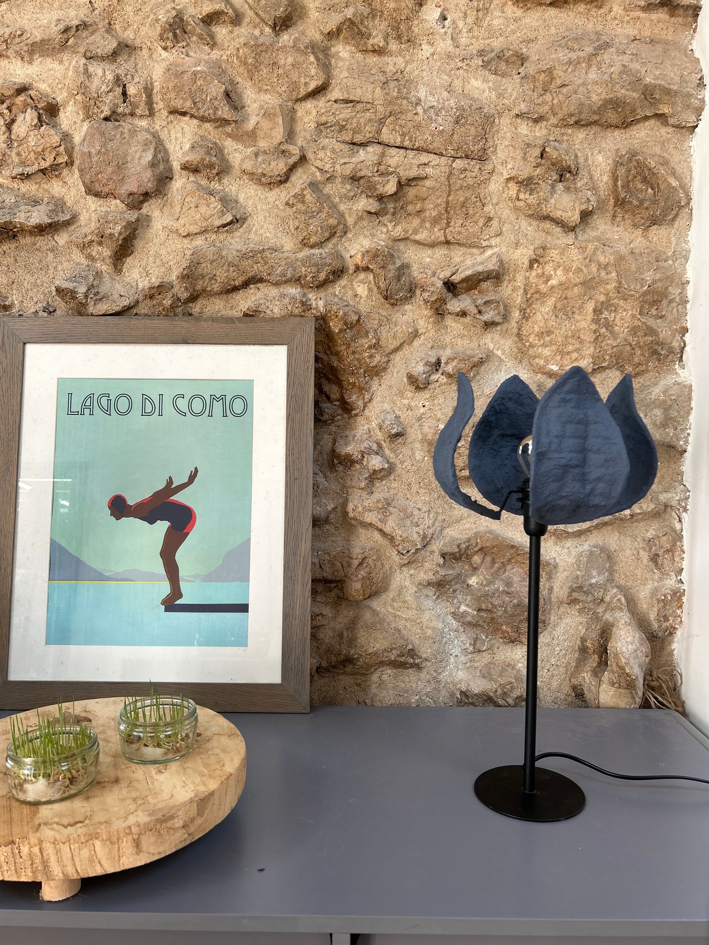 Lampe à poser Coquelicot Bleu Orage