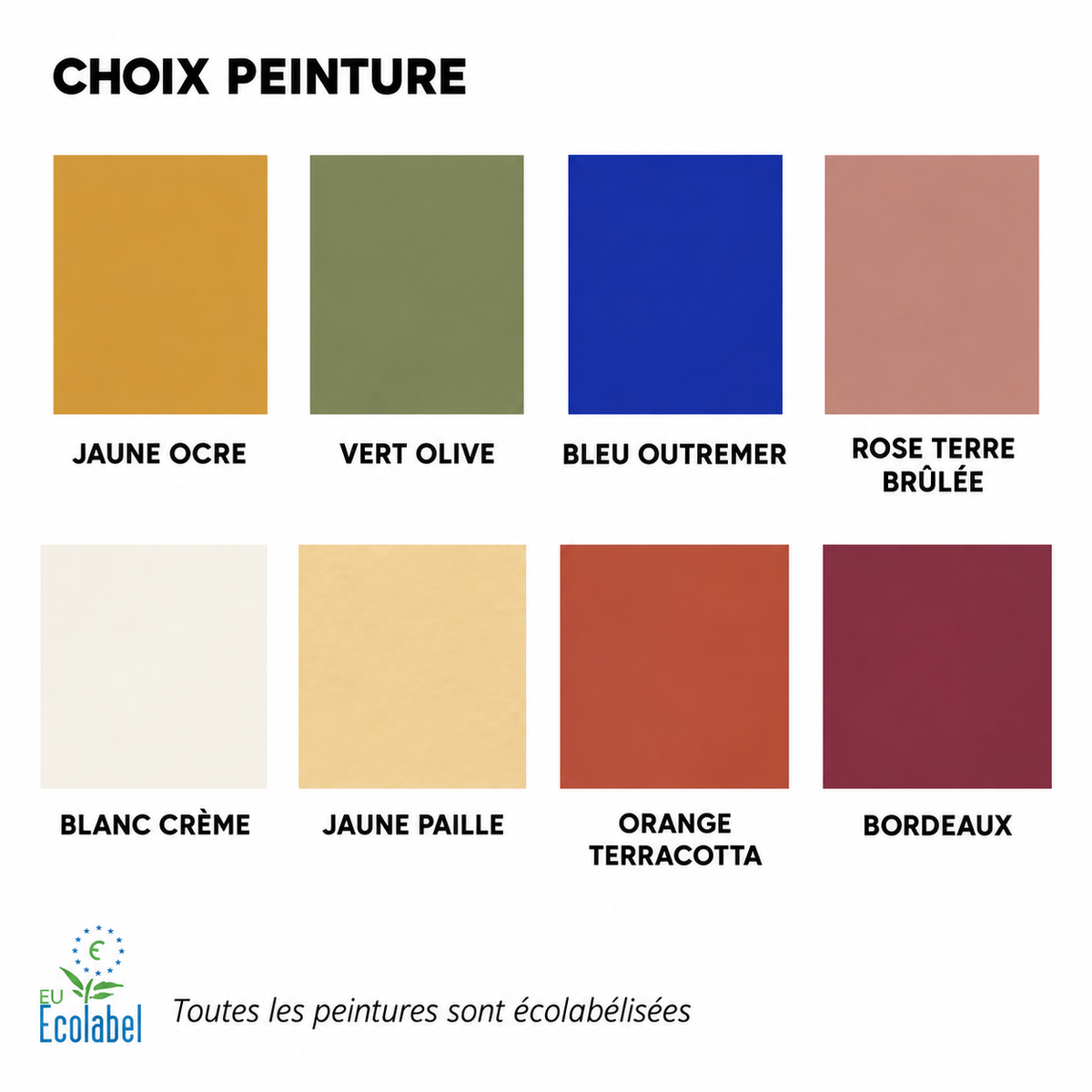 Nuancier de couleurs pour abat-jour Cylindre, choix de teintes pour luminaire écoresponsable Pas Dans La Mer