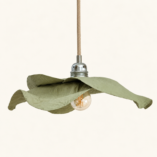 Suspension Tulipe Vert Olive écoresponsable et artisanale pas dans la mer