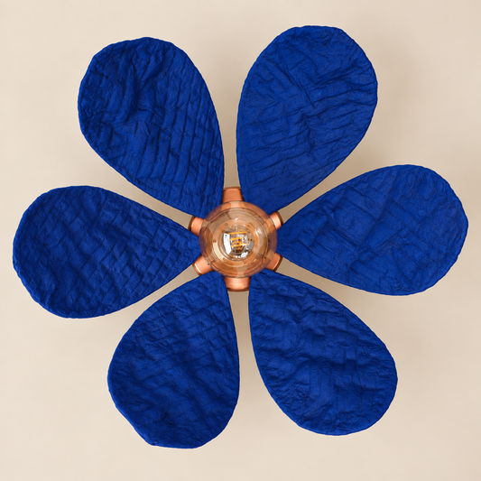 Abat-jour pour luminaire Nénuphar Bleu majorelle / klein en plastique recyclé, luminaire artisanal fait main en Provence