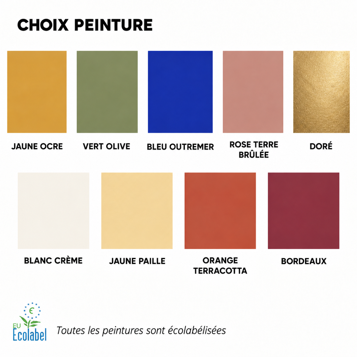 Nuancier des couleurs disponibles pour la suspension artisanale ombrelle éco responsable