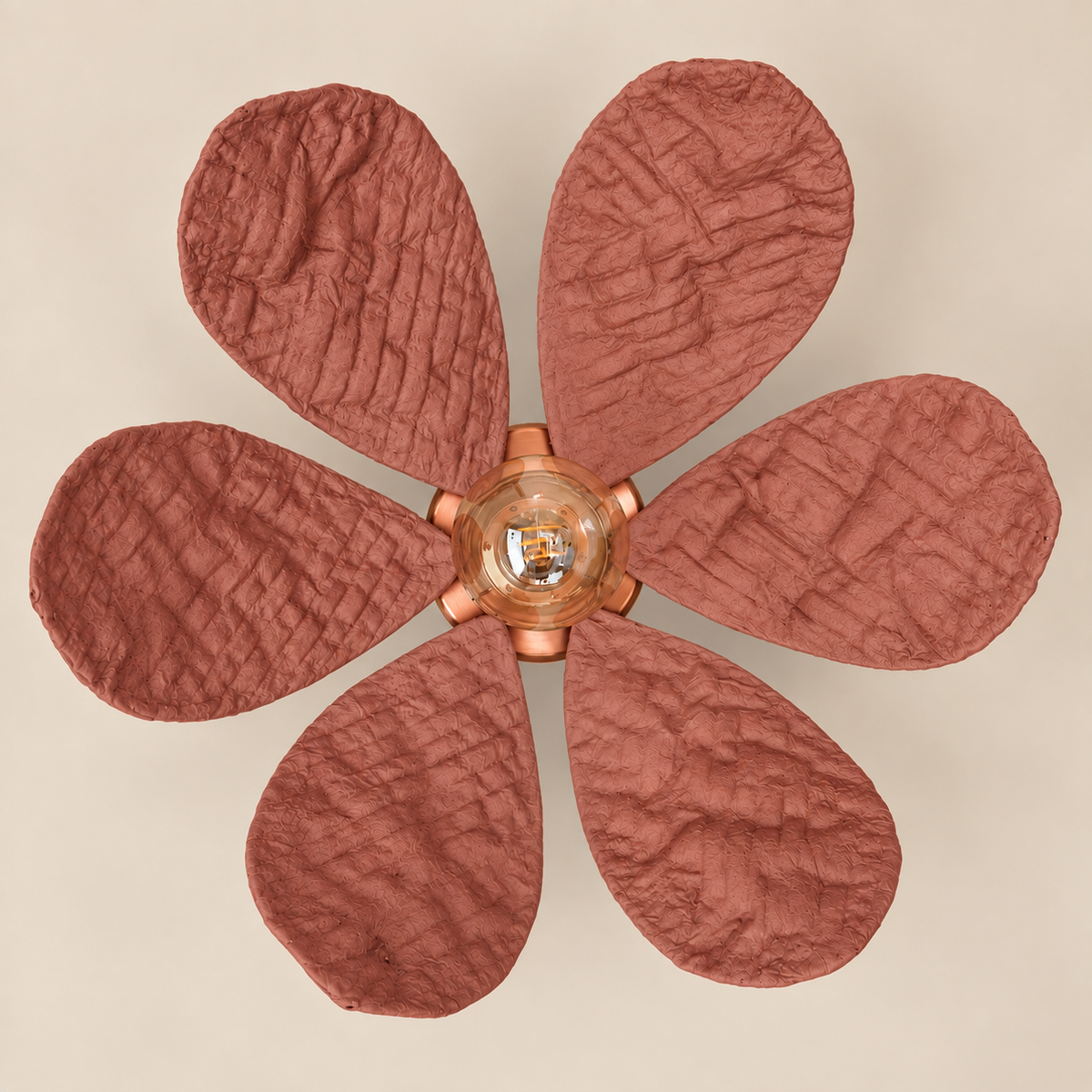 Abat-jour Nénuphar Rose Terre Brûlée en plastique recyclé, luminaire artisanal fait main en Provence